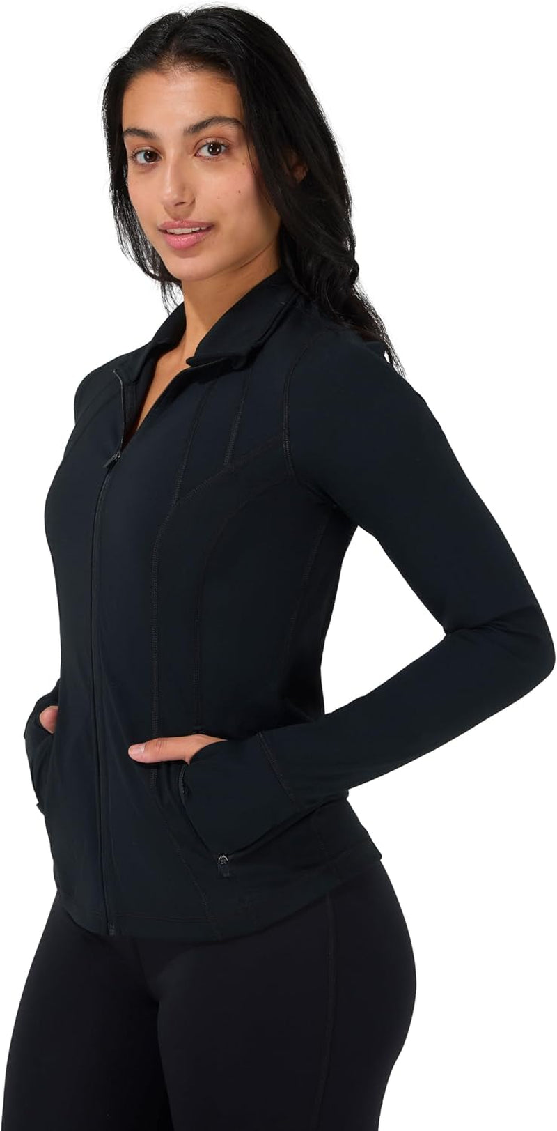 Full Zip Running Track Jacket Lightweight Athletic Slim Fit Jacket with Thumbholes